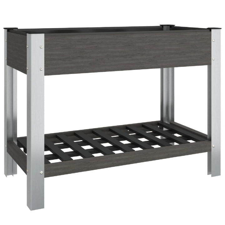 højbed med hylde 100x50x75 cm WPC grå