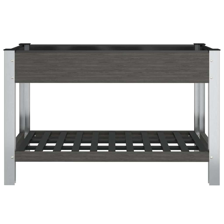 højbed med hylde 120x50x75 cm WPC grå
