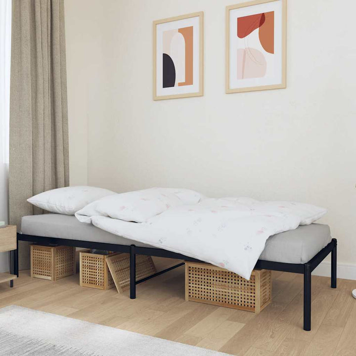 sengeramme 90x190 cm metal sort