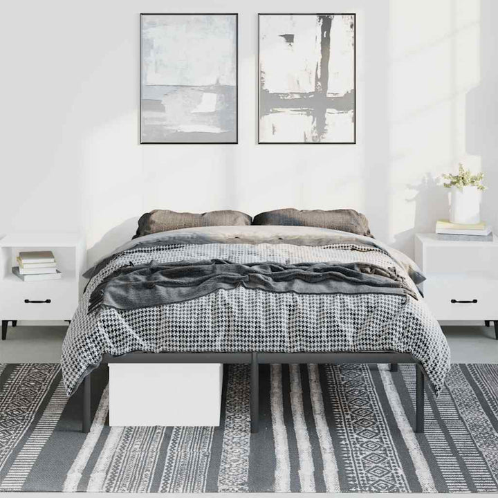 sengeramme 135x190 cm metal sort