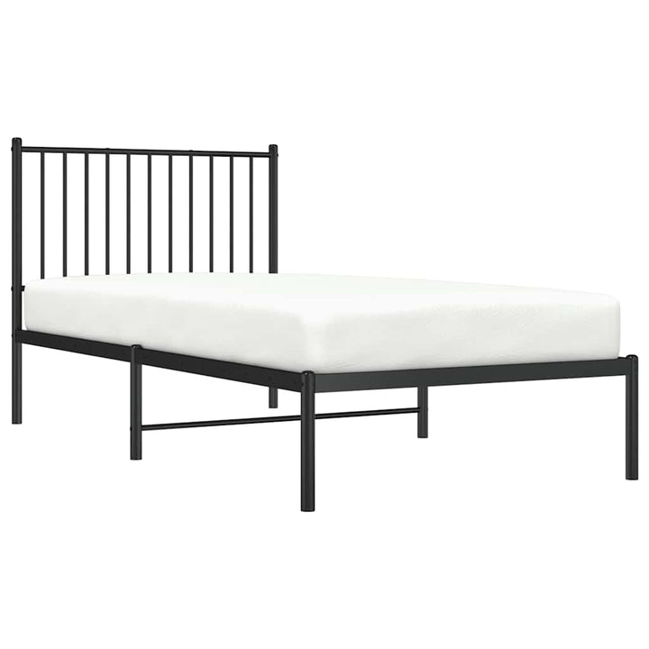 sengeramme med sengegavl 90x190 cm metal sort