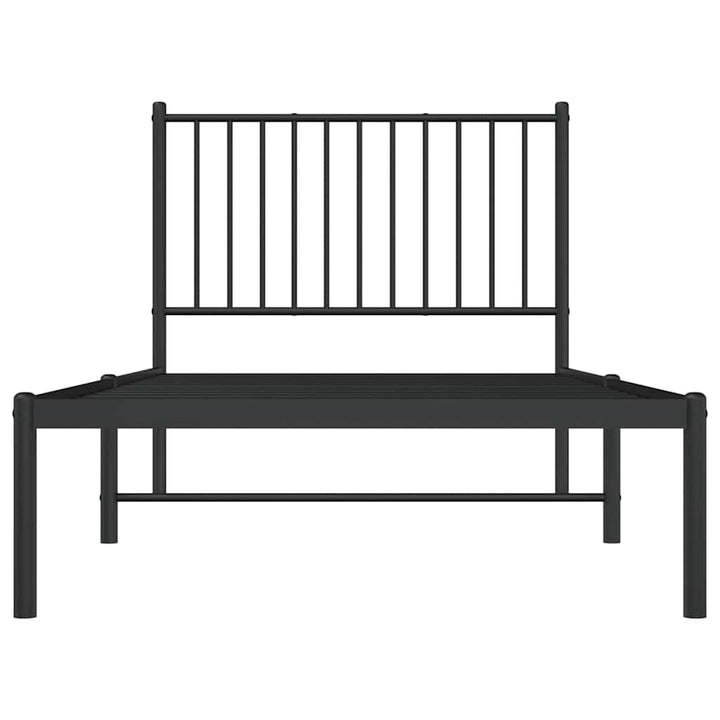 sengeramme med sengegavl 90x190 cm metal sort