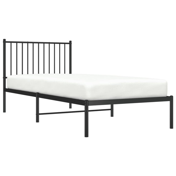 sengeramme med sengegavl 90x200 cm metal sort