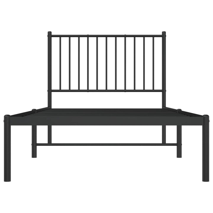 sengeramme med sengegavl 90x200 cm metal sort