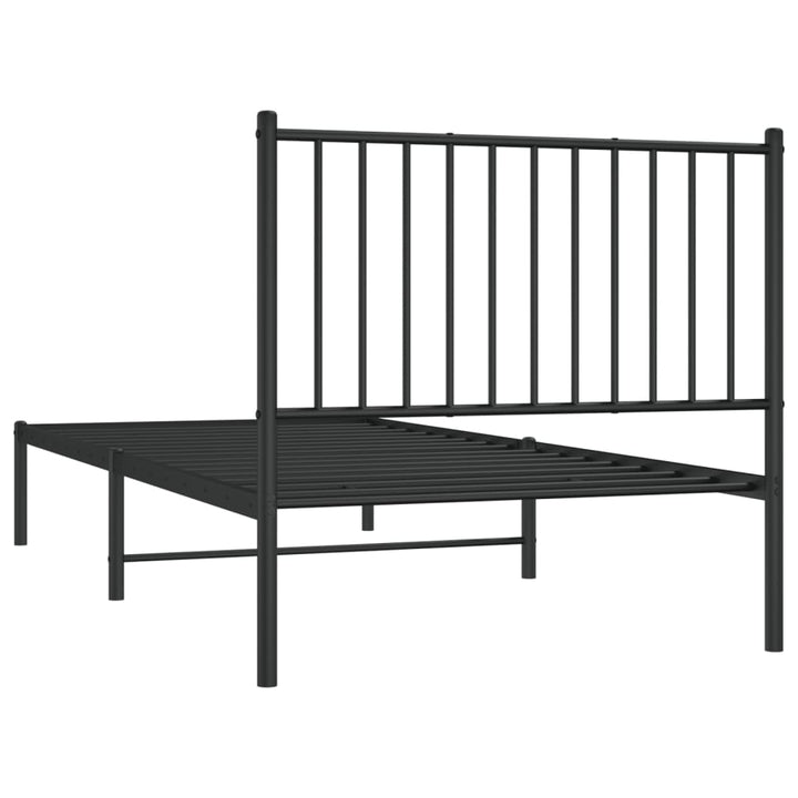 sengeramme med sengegavl 90x200 cm metal sort