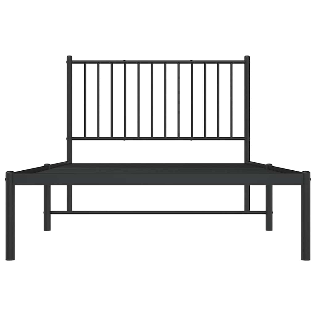 sengeramme med sengegavl 100x190 cm metal sort