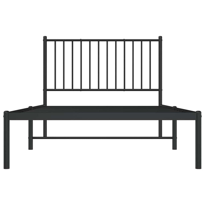 sengeramme med sengegavl 100x190 cm metal sort