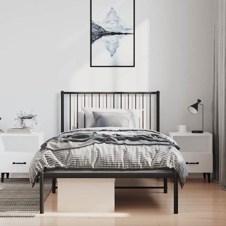 sengeramme med sengegavl 100x200 cm metal sort