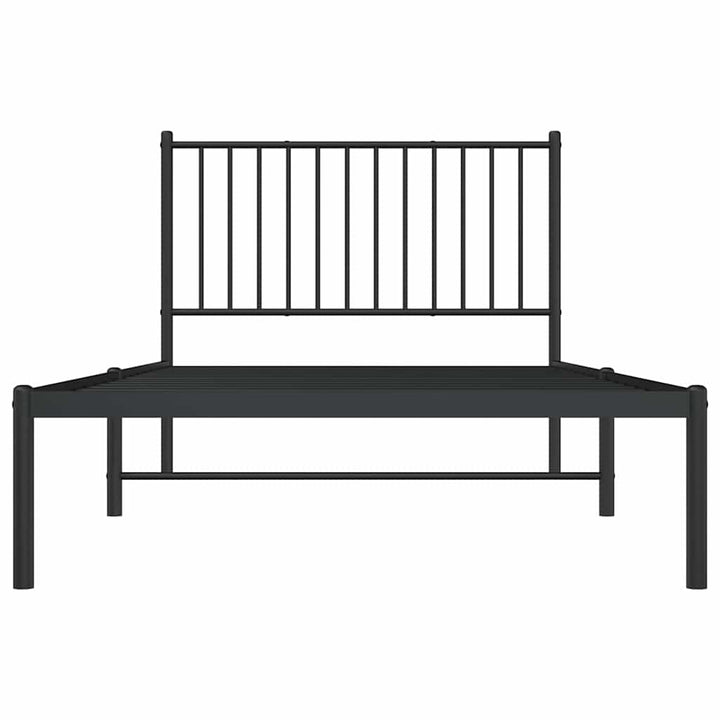 sengeramme med sengegavl 100x200 cm metal sort