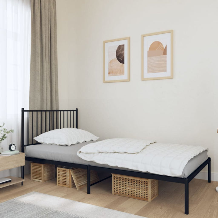 sengeramme med sengegavl 107x203 cm metal sort
