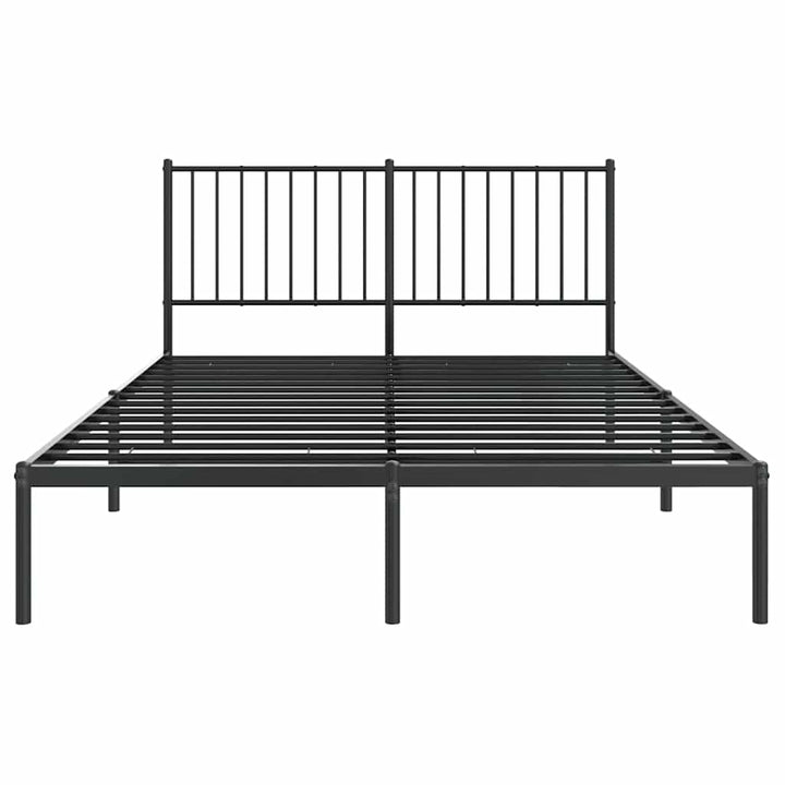 sengeramme med sengegavl 140x200 cm metal sort