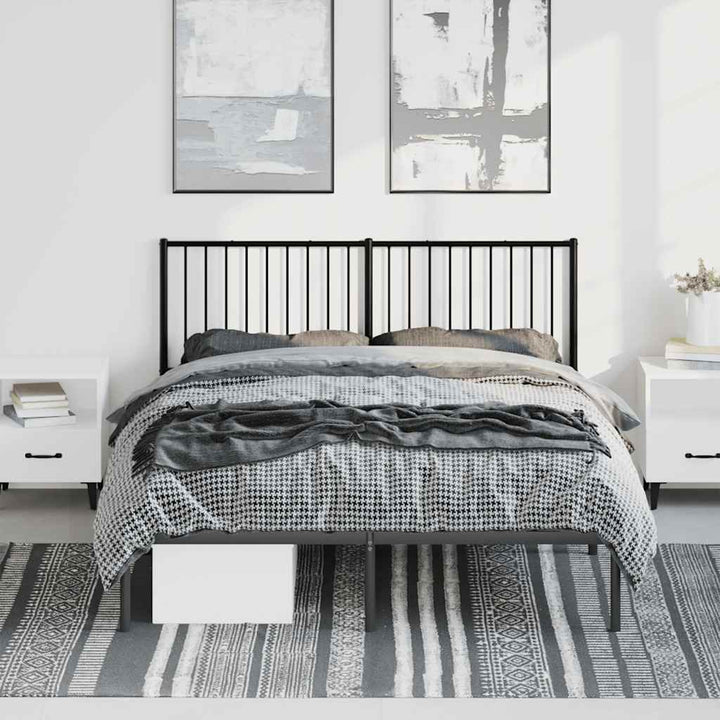 sengeramme med sengegavl 150x200 cm metal sort