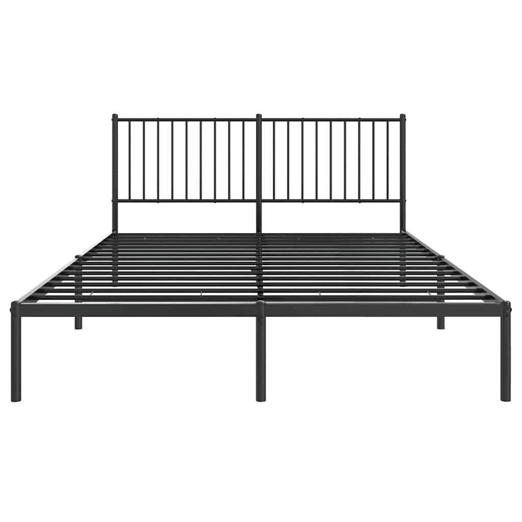sengeramme med sengegavl 150x200 cm metal sort