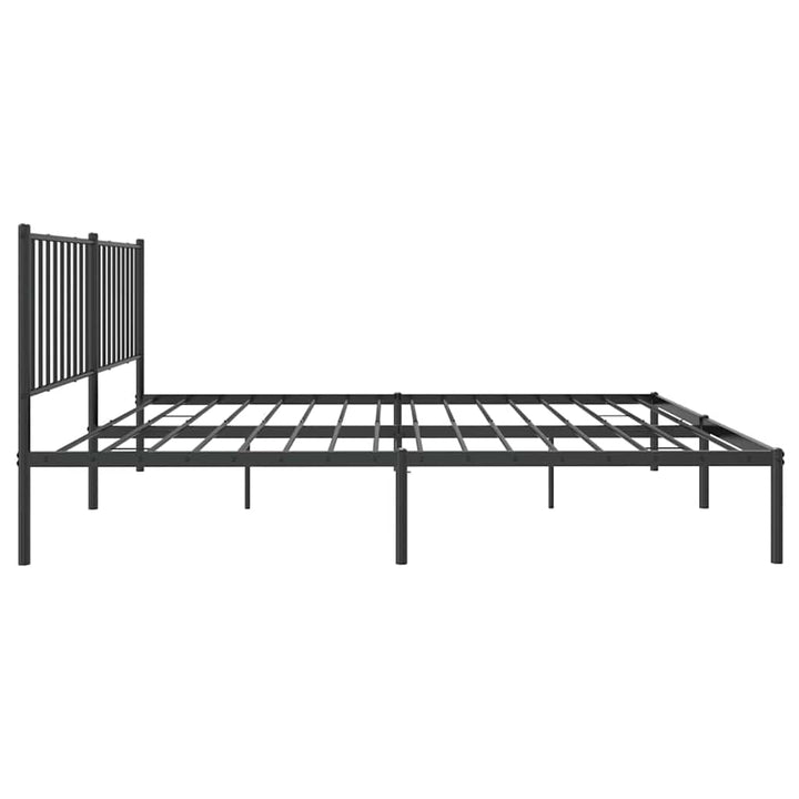 sengeramme med sengegavl 150x200 cm metal sort