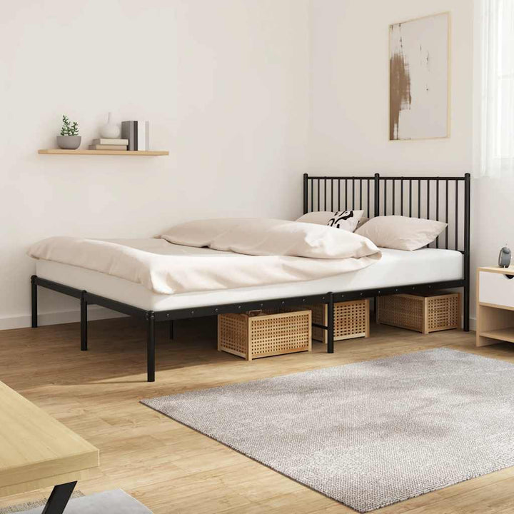 sengeramme med sengegavl 160x200 cm metal sort