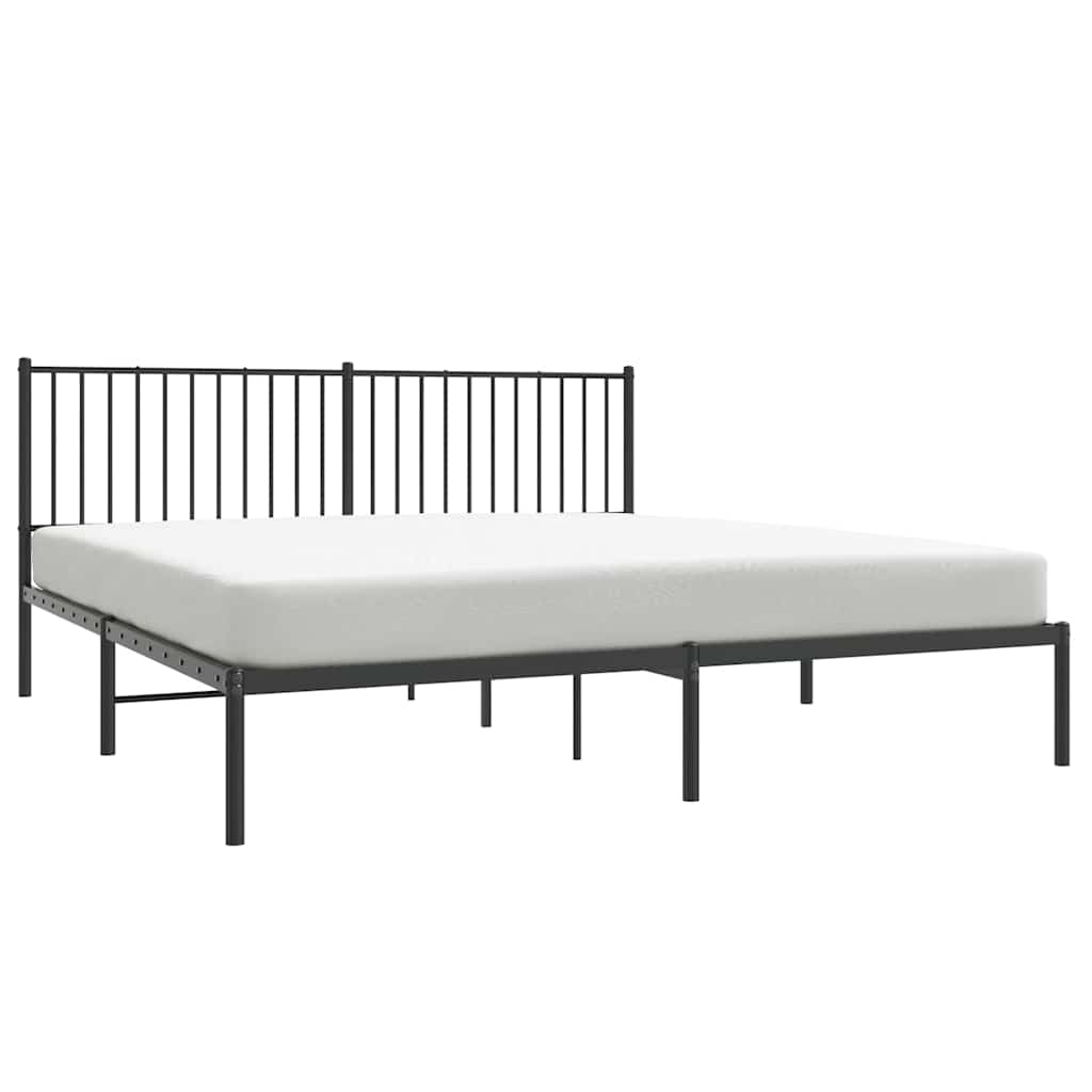 sengeramme med sengegavl 183x213 cm metal sort