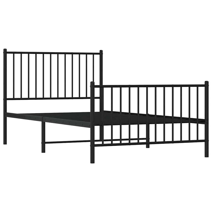 sengeramme med sengegavl og fodgærde 100x190 cm metal sort