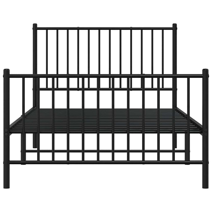 sengeramme med sengegavl og fodgærde 100x190 cm metal sort