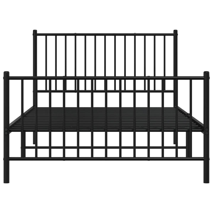 sengeramme med sengegavl og fodgærde 107x203 cm metal sort