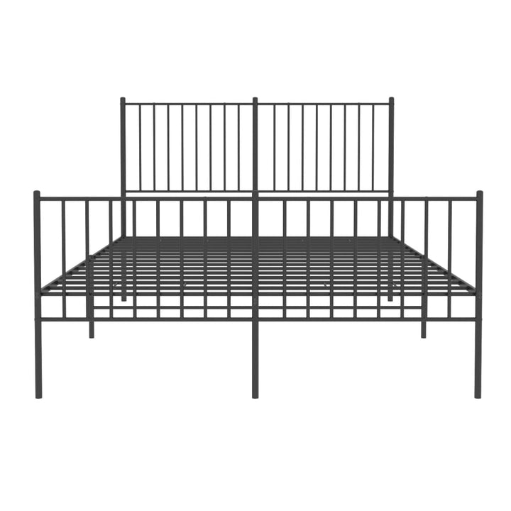 sengeramme med sengegavl og fodgærde 140x190 cm metal sort