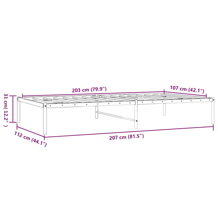 sengeramme 107x203 cm metal hvid