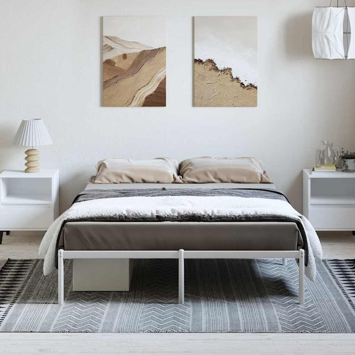 sengeramme 135x190 cm metal hvid