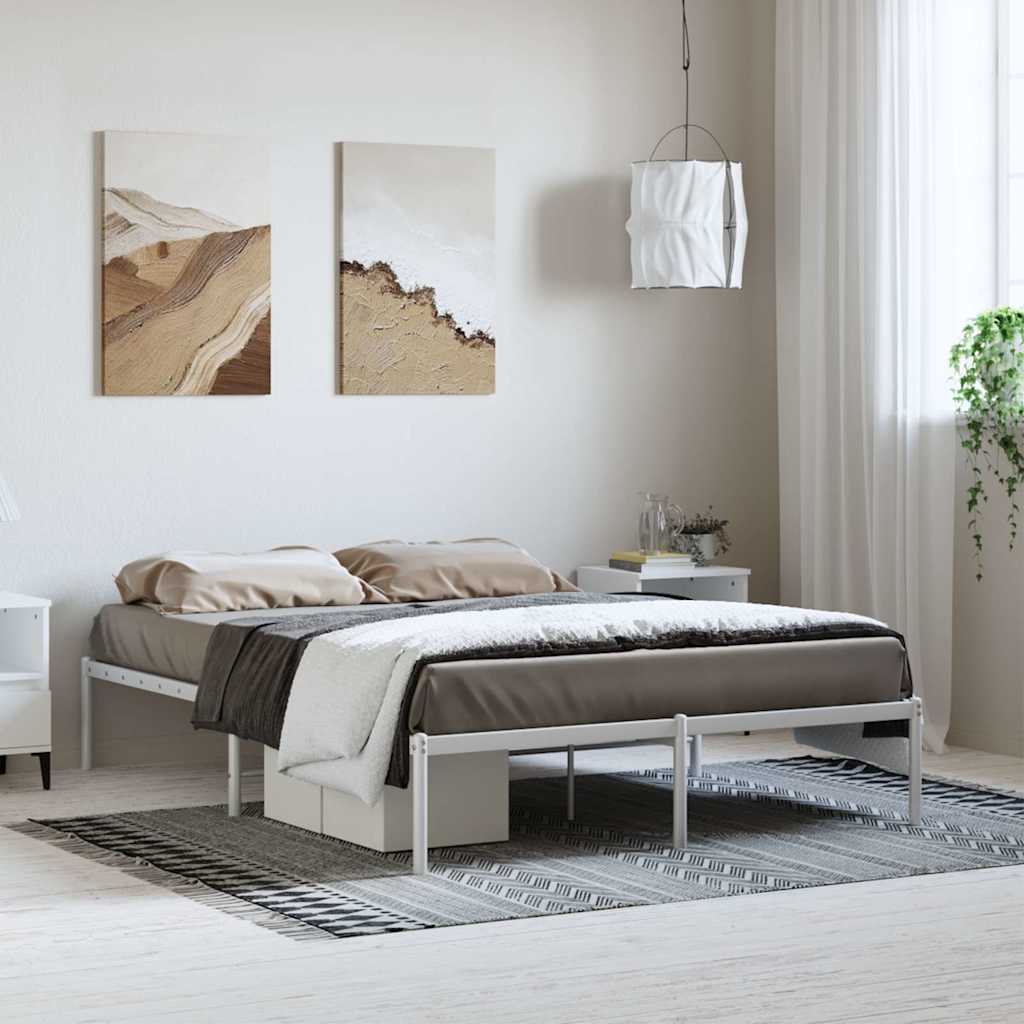 sengeramme 135x190 cm metal hvid