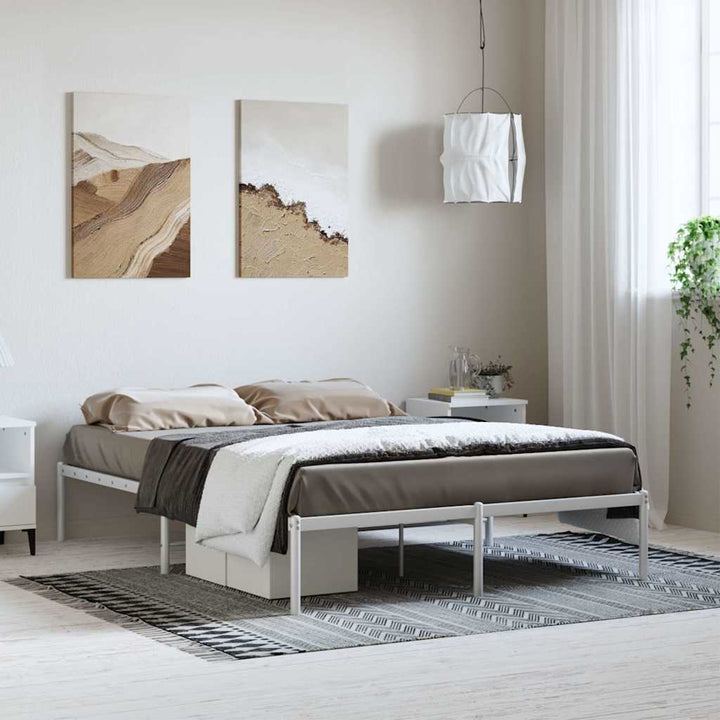 sengeramme 135x190 cm metal hvid