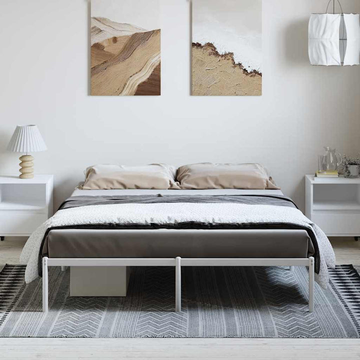 sengeramme 150x200 cm metal hvid