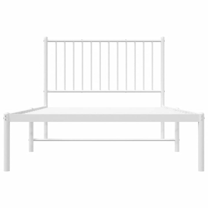 sengeramme med sengegavl 100x190 cm metal hvid