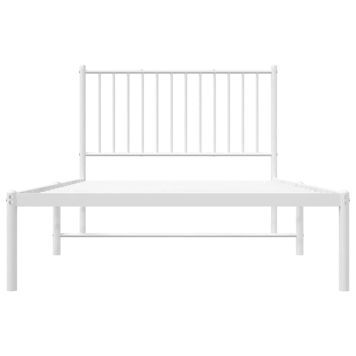sengeramme med sengegavl 100x200 cm metal hvid