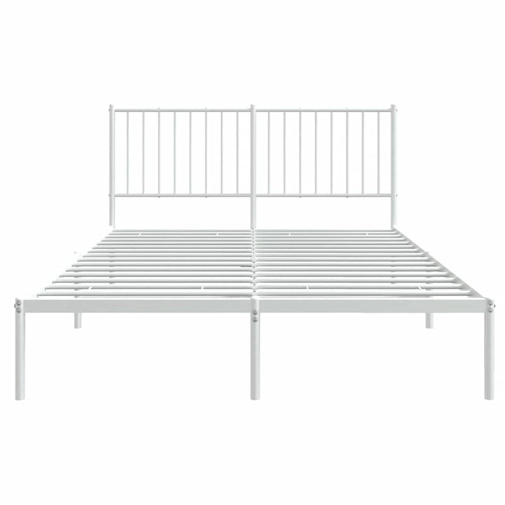 sengeramme med sengegavl 135x190 cm metal hvid