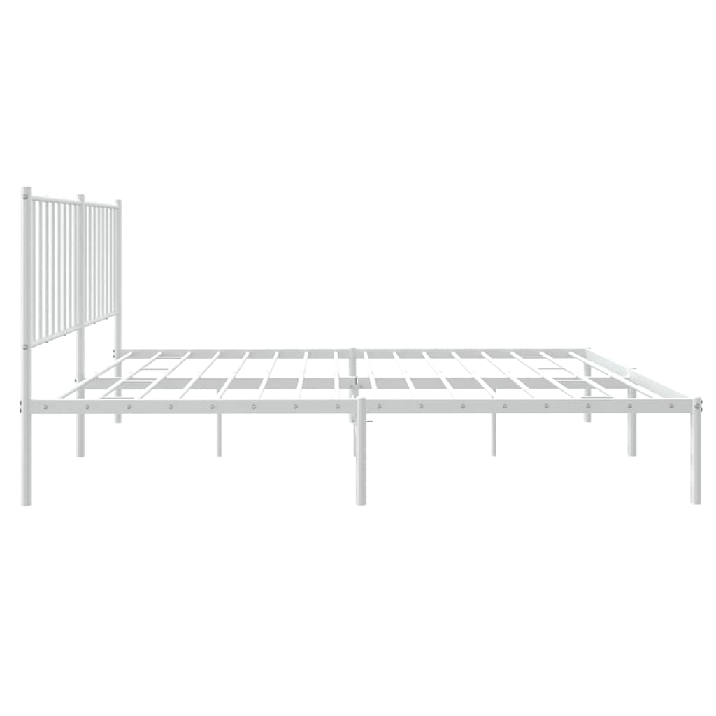 sengeramme med sengegavl 135x190 cm metal hvid