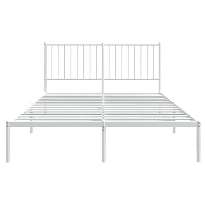 sengeramme med sengegavl 140x200 cm metal hvid