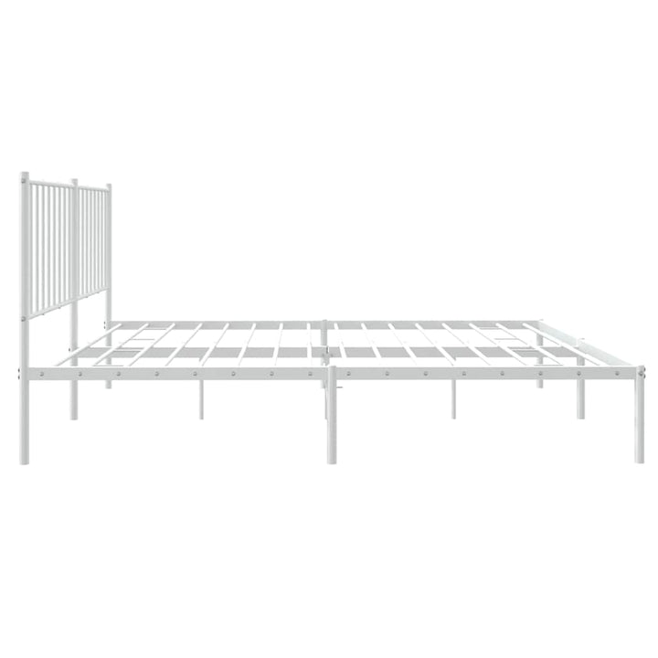 sengeramme med sengegavl 140x200 cm metal hvid