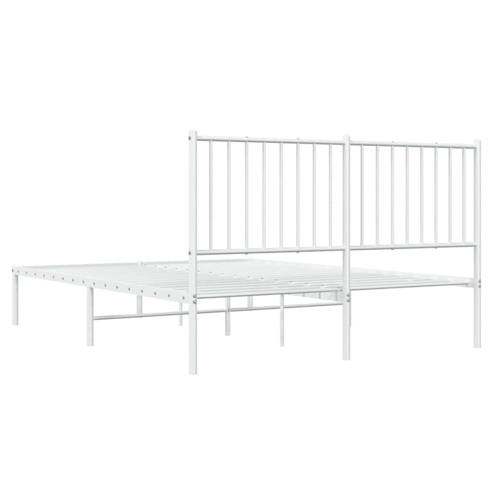 sengeramme med sengegavl 140x200 cm metal hvid