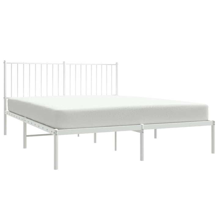 sengeramme med sengegavl 150x200 cm metal hvid