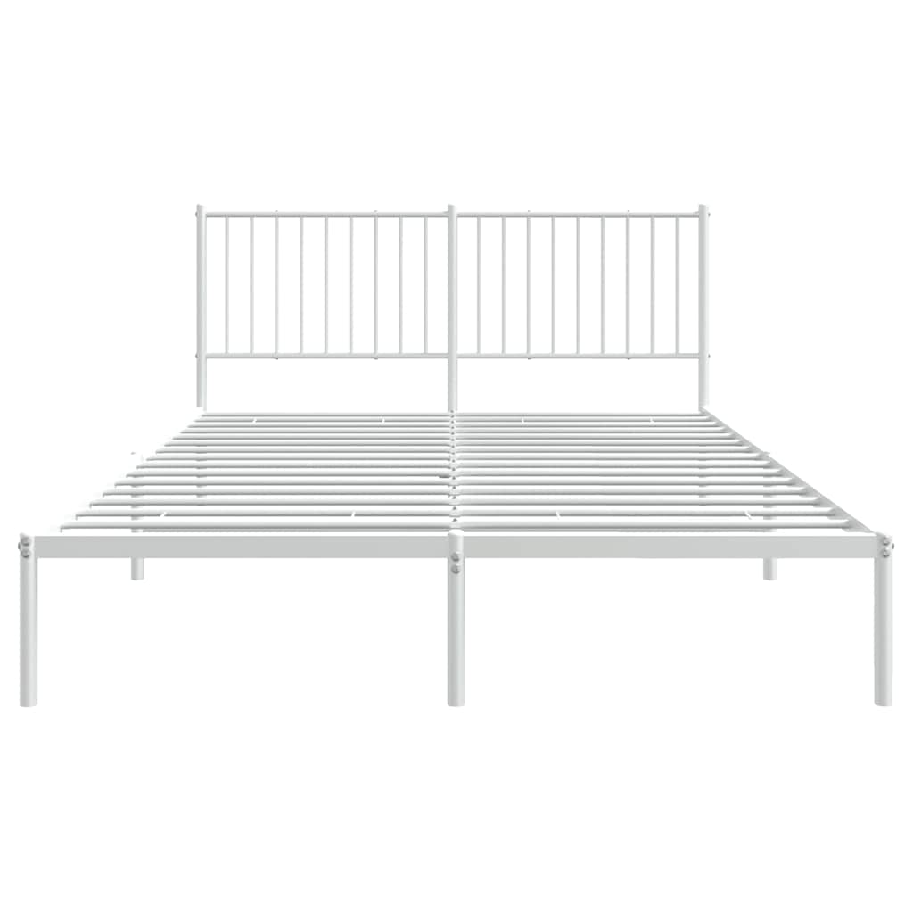 sengeramme med sengegavl 150x200 cm metal hvid