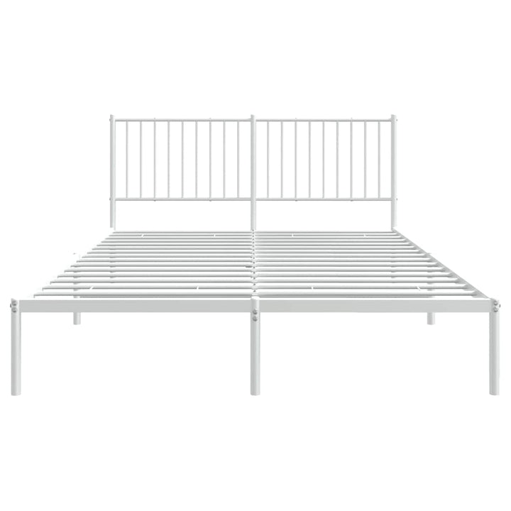 sengeramme med sengegavl 150x200 cm metal hvid