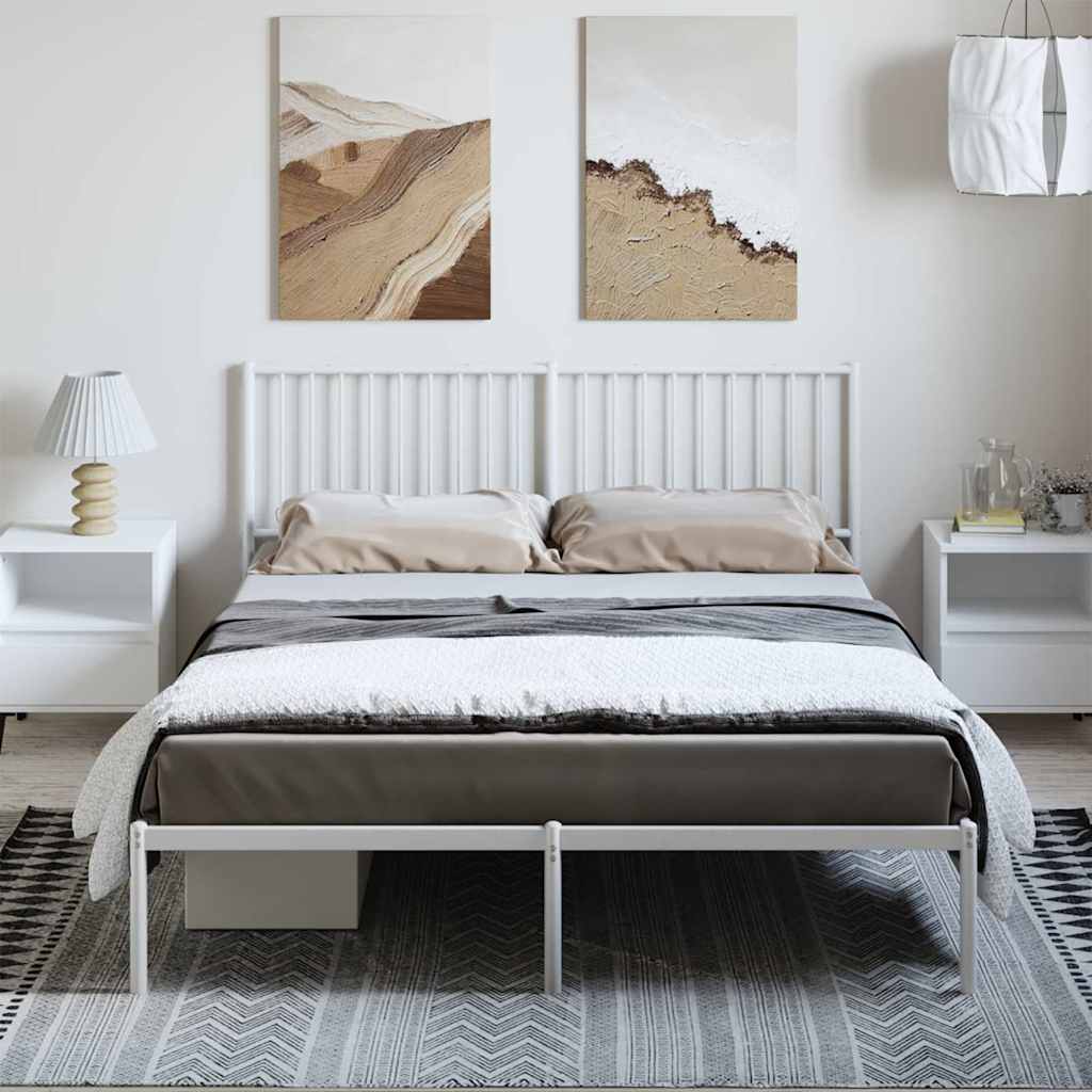 sengeramme med sengegavl 150x200 cm metal hvid
