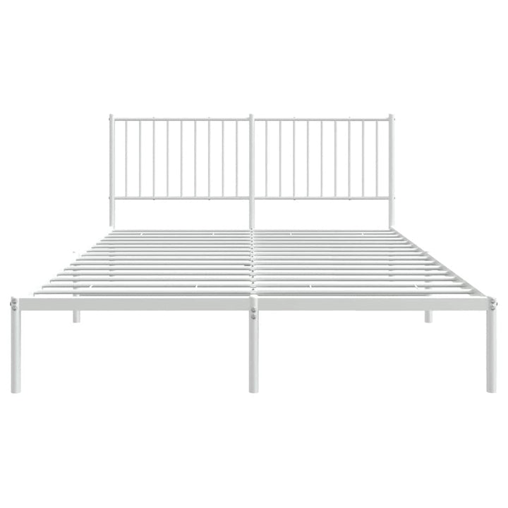 sengeramme med sengegavl 160x200 cm metal hvid