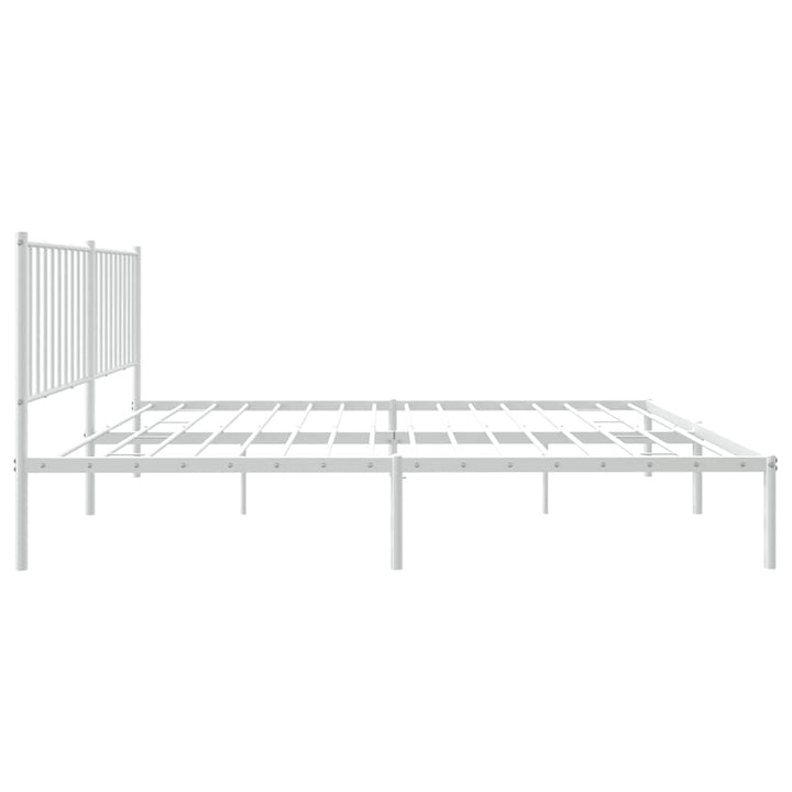 sengeramme med sengegavl 160x200 cm metal hvid