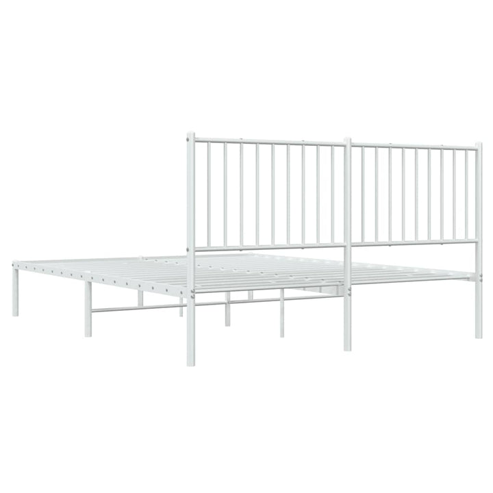 sengeramme med sengegavl 160x200 cm metal hvid