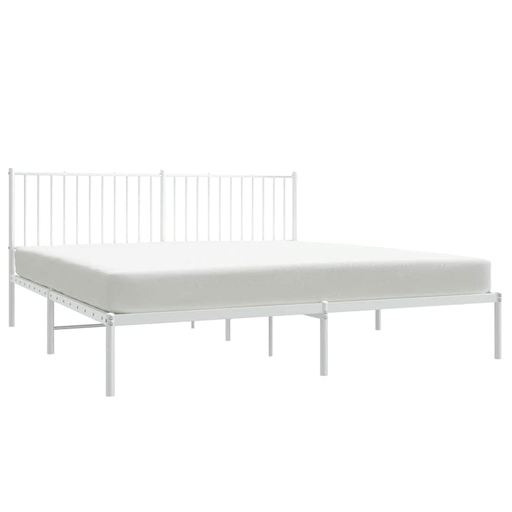 sengeramme med sengegavl 183x213 cm metal hvid