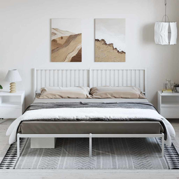 sengeramme med sengegavl 193x203 cm metal hvid