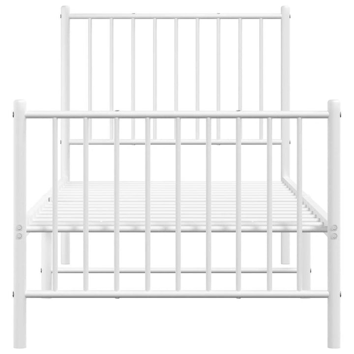 sengeramme med sengegavl og fodgærde 80x200 cm metal hvid