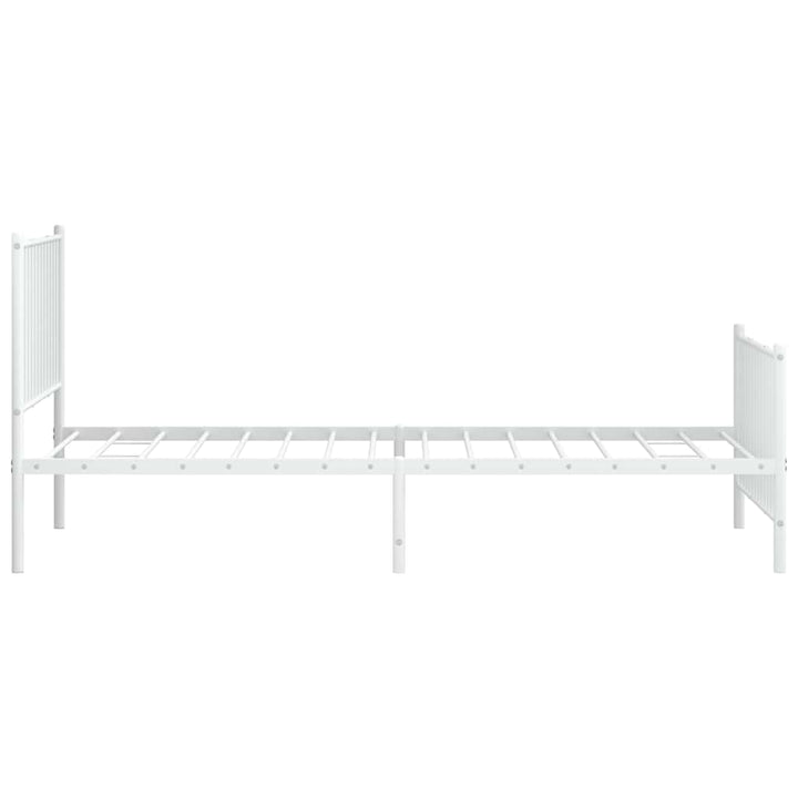 sengeramme med sengegavl og fodgærde 100x200 cm metal hvid