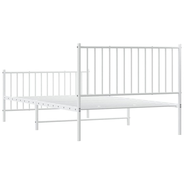 sengeramme med sengegavl og fodgærde 107x203 cm metal hvid