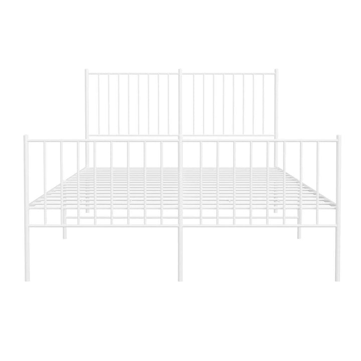 sengeramme med sengegavl og fodgærde 140x190 cm metal hvid