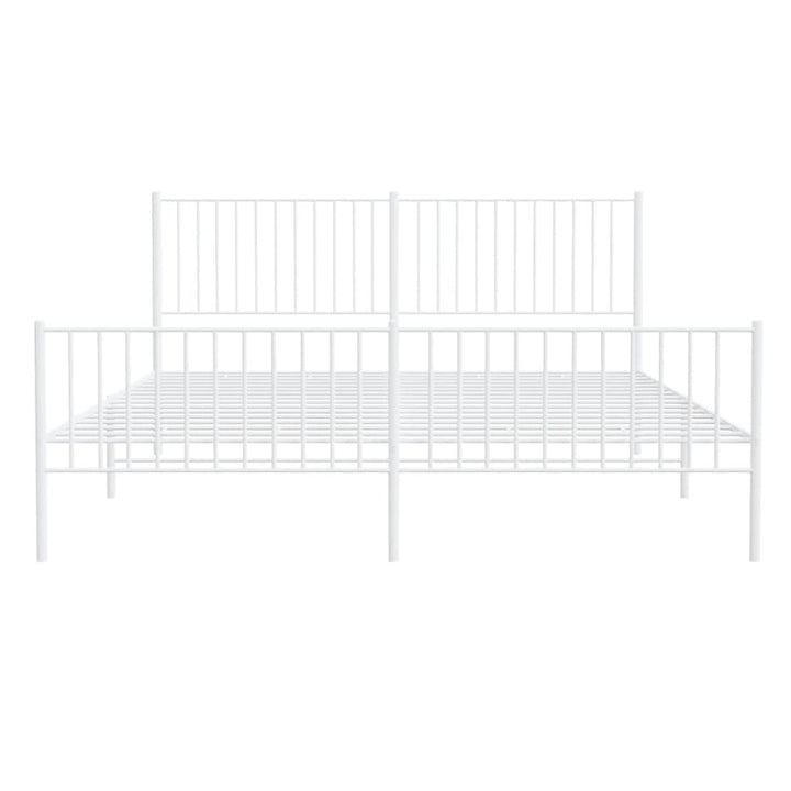 sengeramme med sengegavl og fodgærde 183x213 cm metal hvid